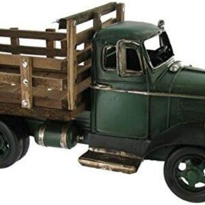 Green Truck with Wooden Flat Bed Decor